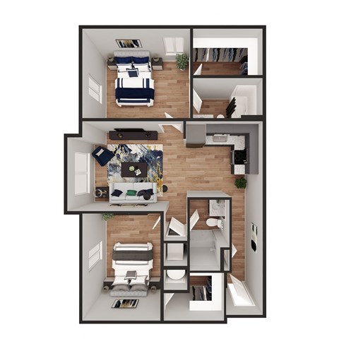 3D Floor Plan Gold at Pure Lowell, Lowell